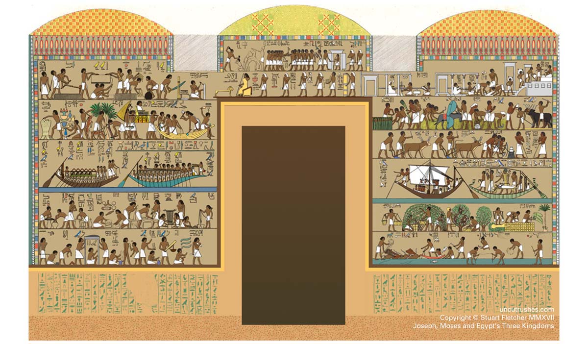 Artists impression of Khnumhotep 2 tomb, West Wall.